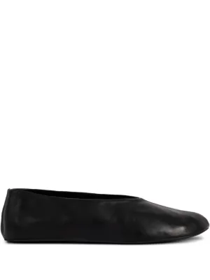 The Row Stella Leather Ballet Flats | Black | FARFETCH