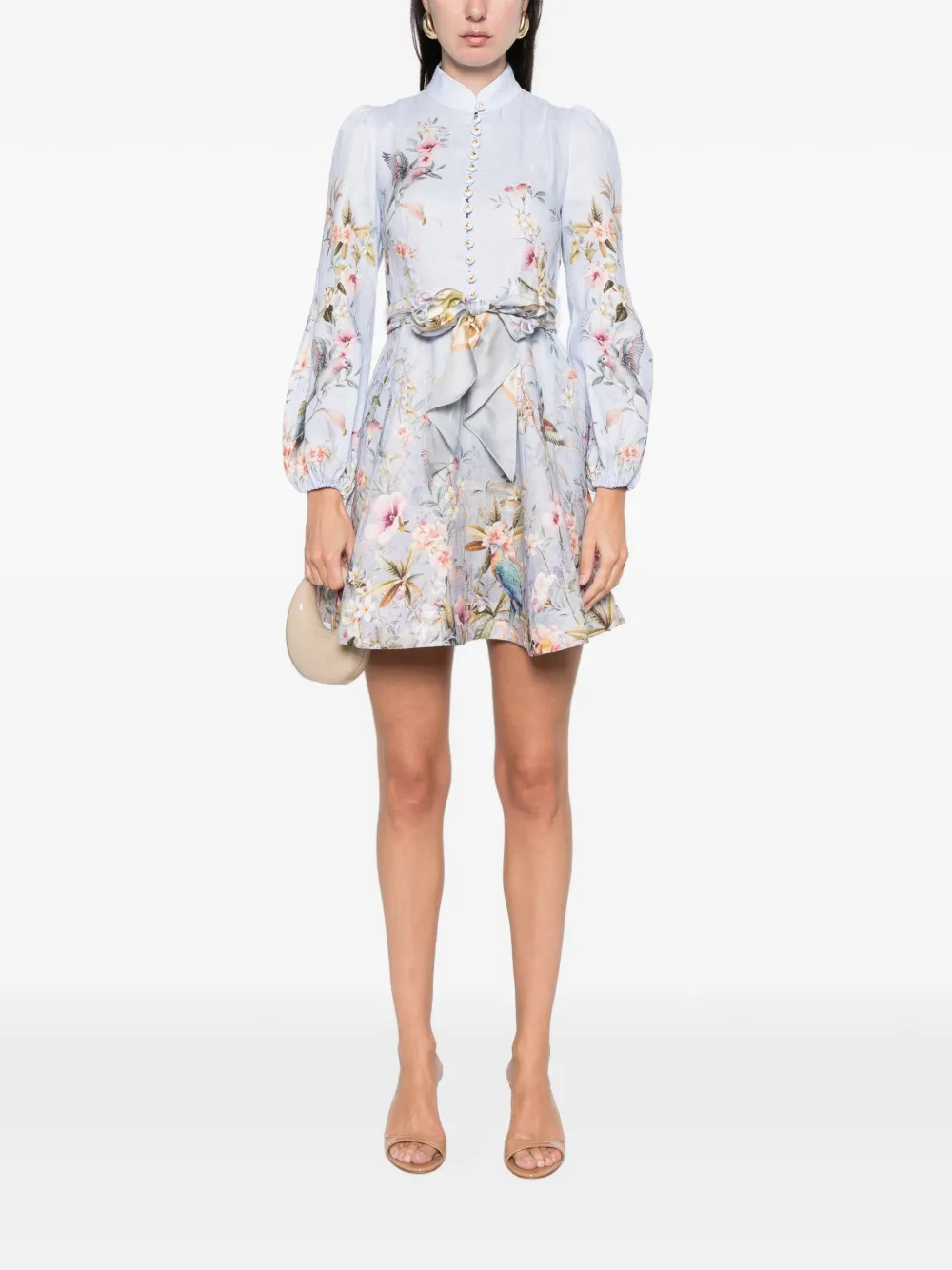 ZIMMERMANN Rebellion button mini dress - Blauw