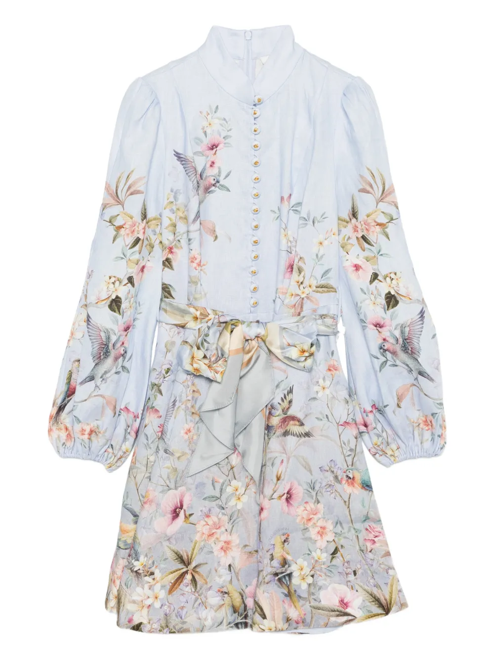 ZIMMERMANN Rebellion button mini dress Blauw