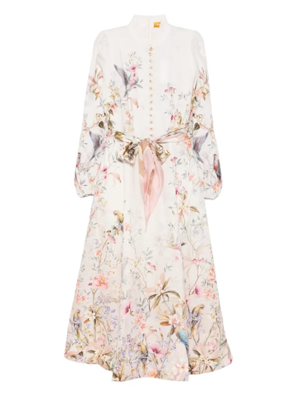 chinese dress ladies Zimmermann Jacaranda Patience Lace Long Sleeve Mini Dress