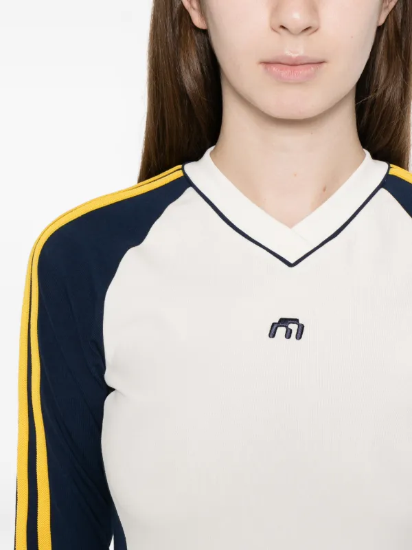 Adidas x Miaou Striped long-sleeve Top | White | FARFETCH