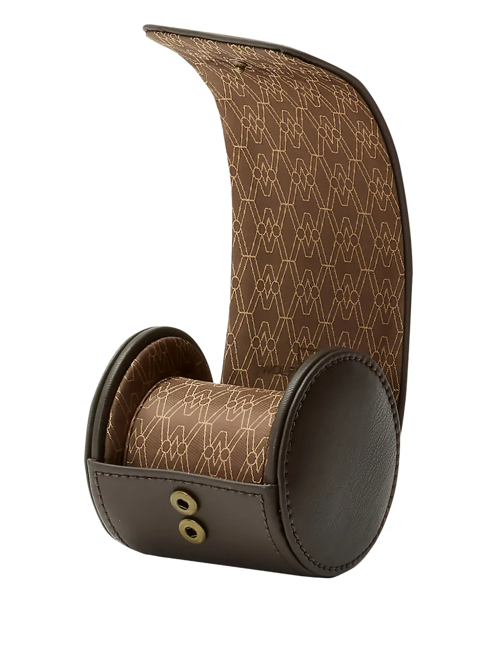 Wolf Earth Single Watch Roll Patterned Watch Case In Brown