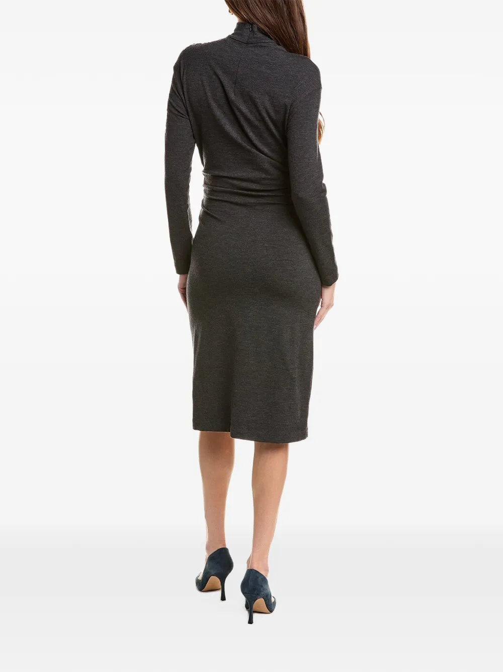 Brunello Cucinelli sequin-embellished ruched midi dress Grijs