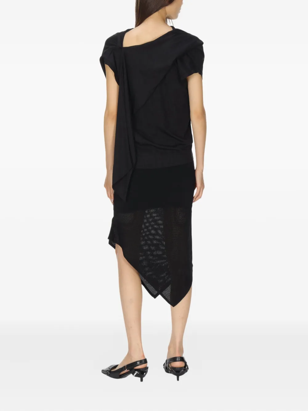 The Garment Top met sjaaldetail Zwart