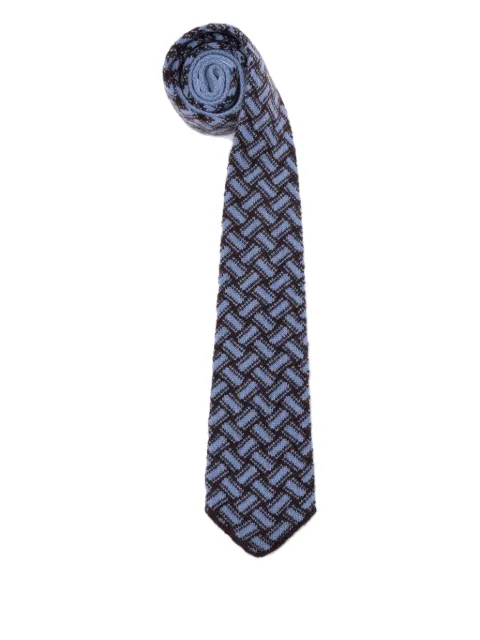 Drumohr geometric-pattern cashmere tie