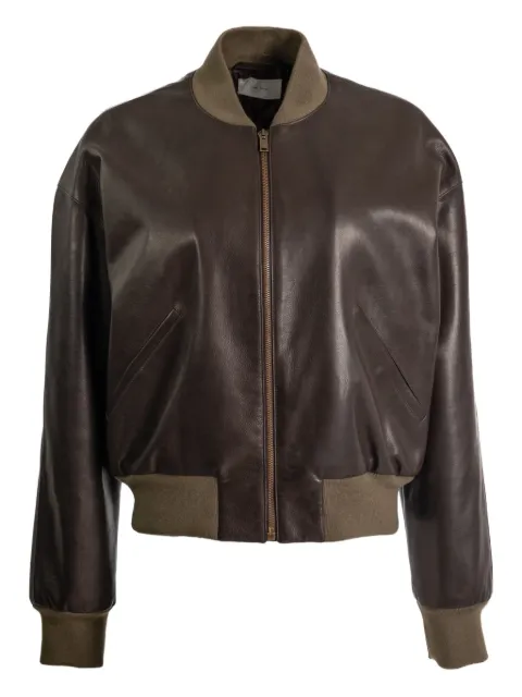 The Row ribbed collar bomber jacket