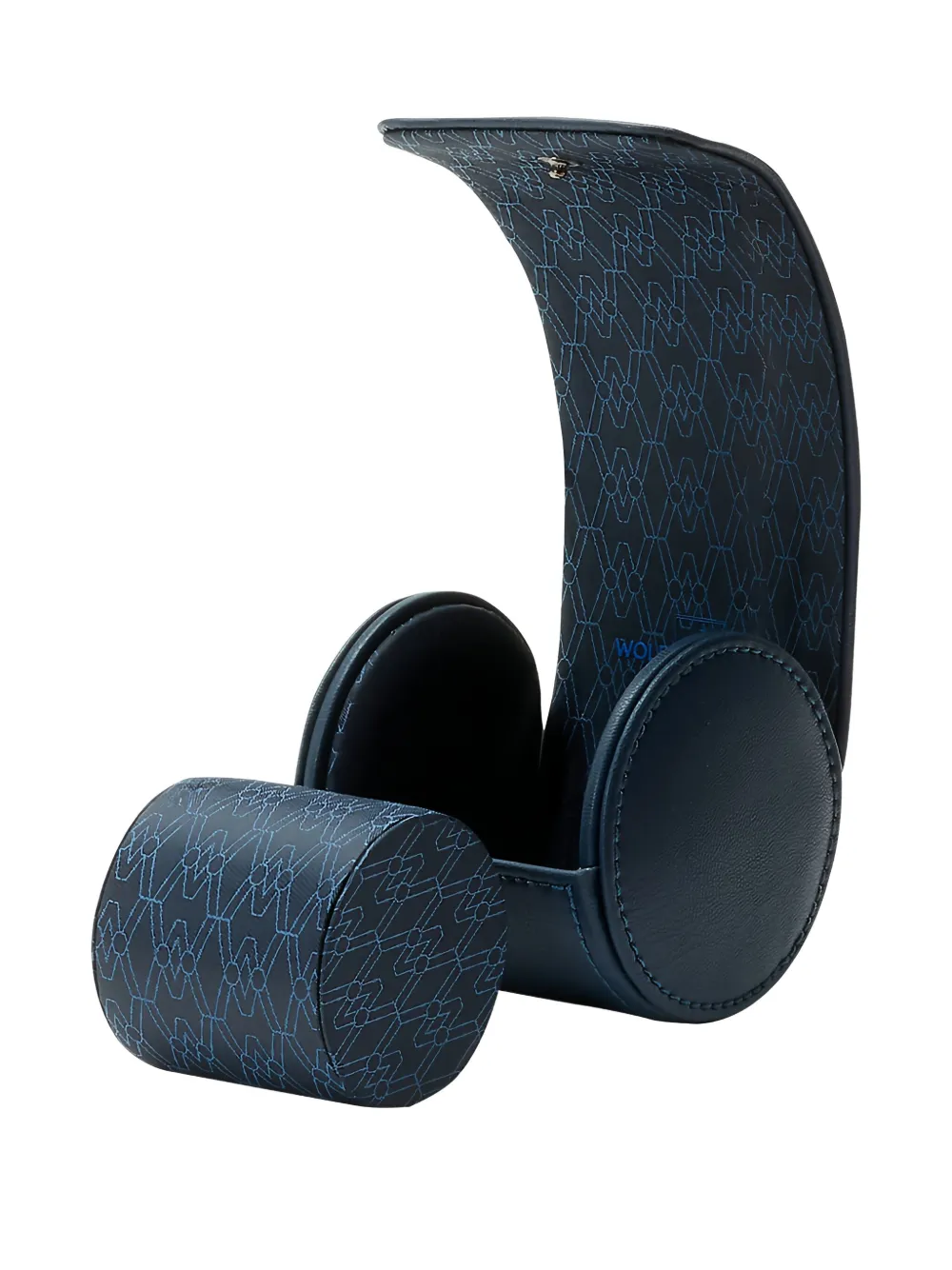  Wolf Earth Single Watch Roll Geometric Pattern Watch Case - Blue 