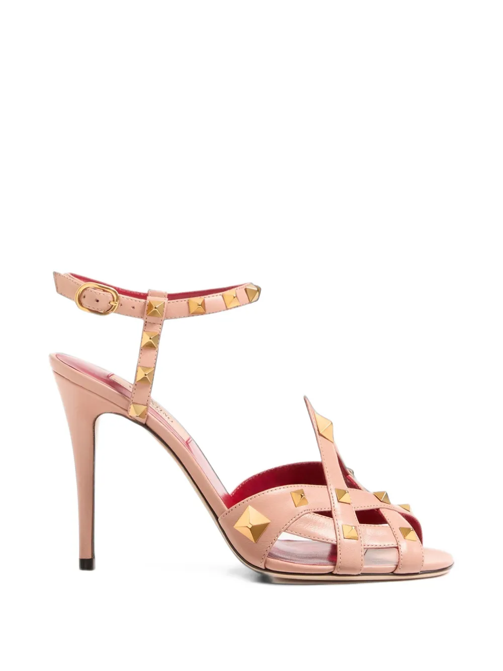 Valentino Garavani Sandali Studdy con cinturino regolabile 100mm - Rosa