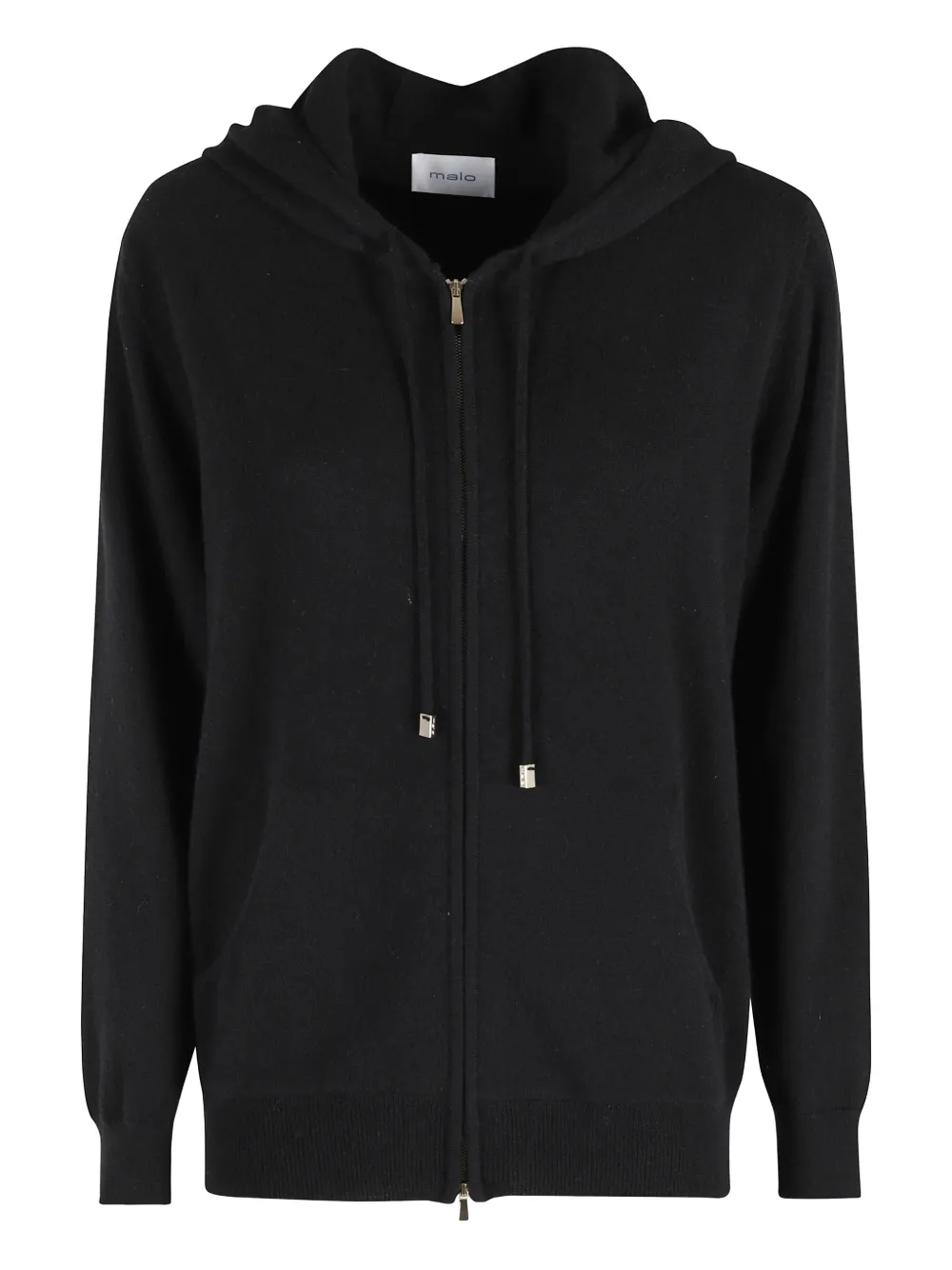 Malo Bomber Zip Cappuccio In Black