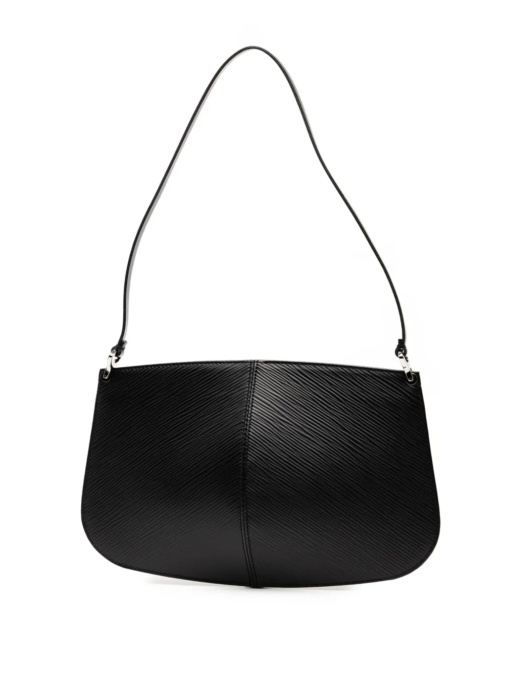 Pre-owned Louis Vuitton 2003 Epi Demi Lune Pochette Shoulder Bag In Black