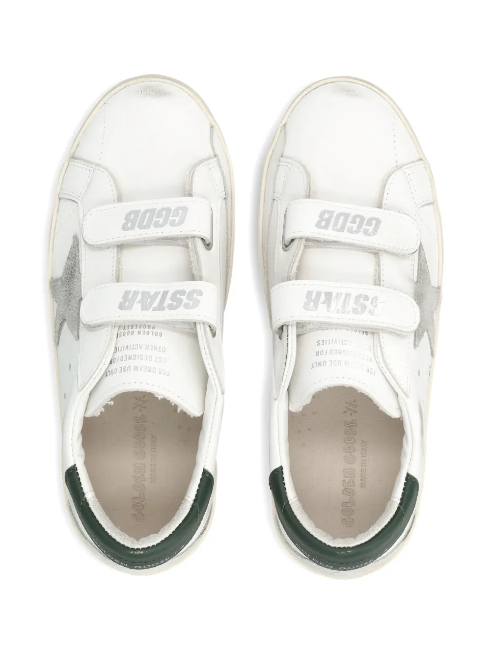 Golden Goose Kids Star leren sneakers met klittenband Wit
