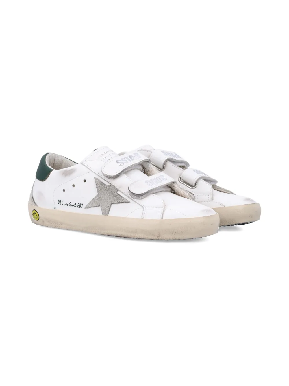 Golden Goose Kids Star leren sneakers met klittenband Wit