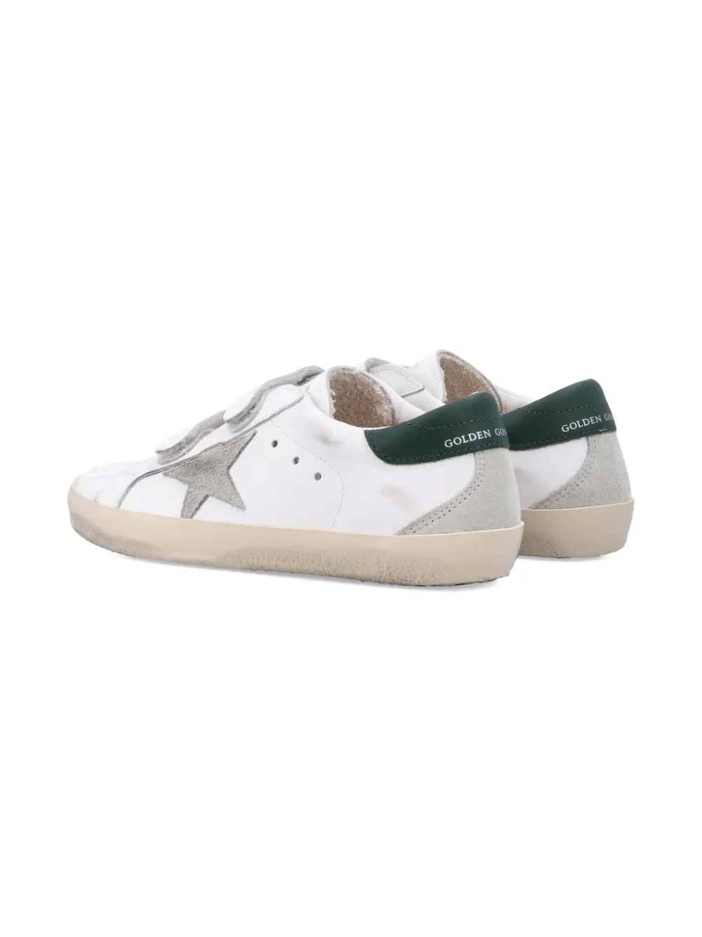 Golden Goose Kids Star leren sneakers met klittenband Wit