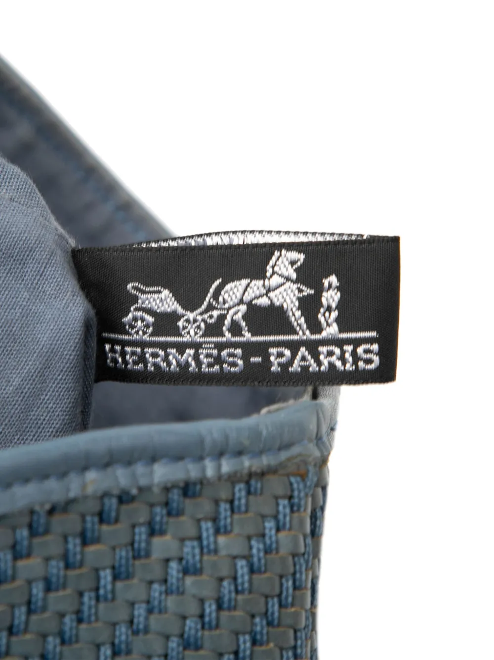 HERMES Pre-owned 1990-2015 Woven Leather And Polyester Ahmedabad Diego Pm Handbag In Blue