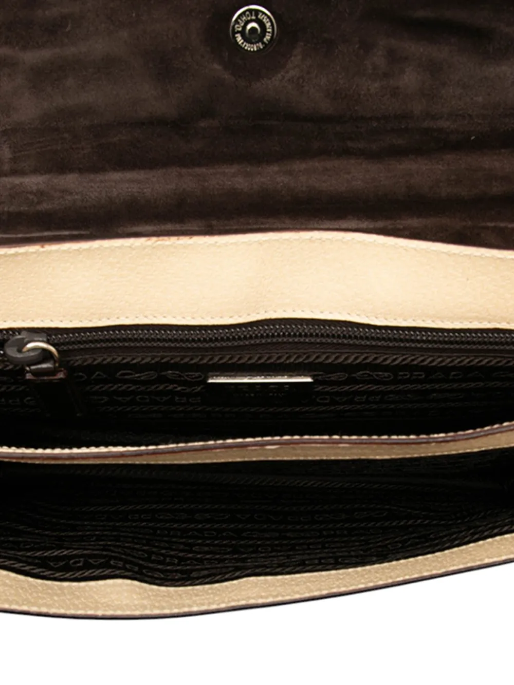 Pre-owned Prada 2010-2025 Cinghiale Flap Top Handle Bag Handbag In Brown