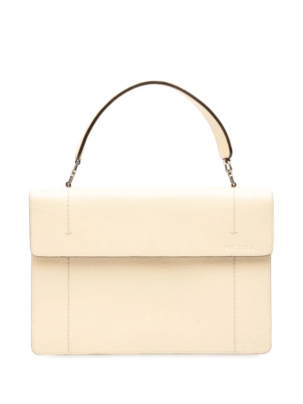 Pre-owned Prada 2010-2025 Cinghiale Flap Top Handle Bag Handbag In Brown