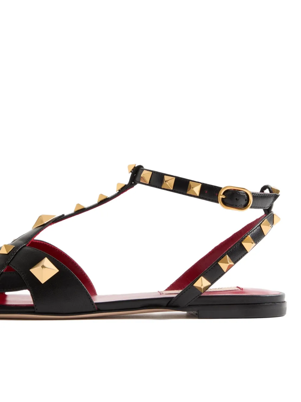 Valentino Studdy Leather Sandals In Black