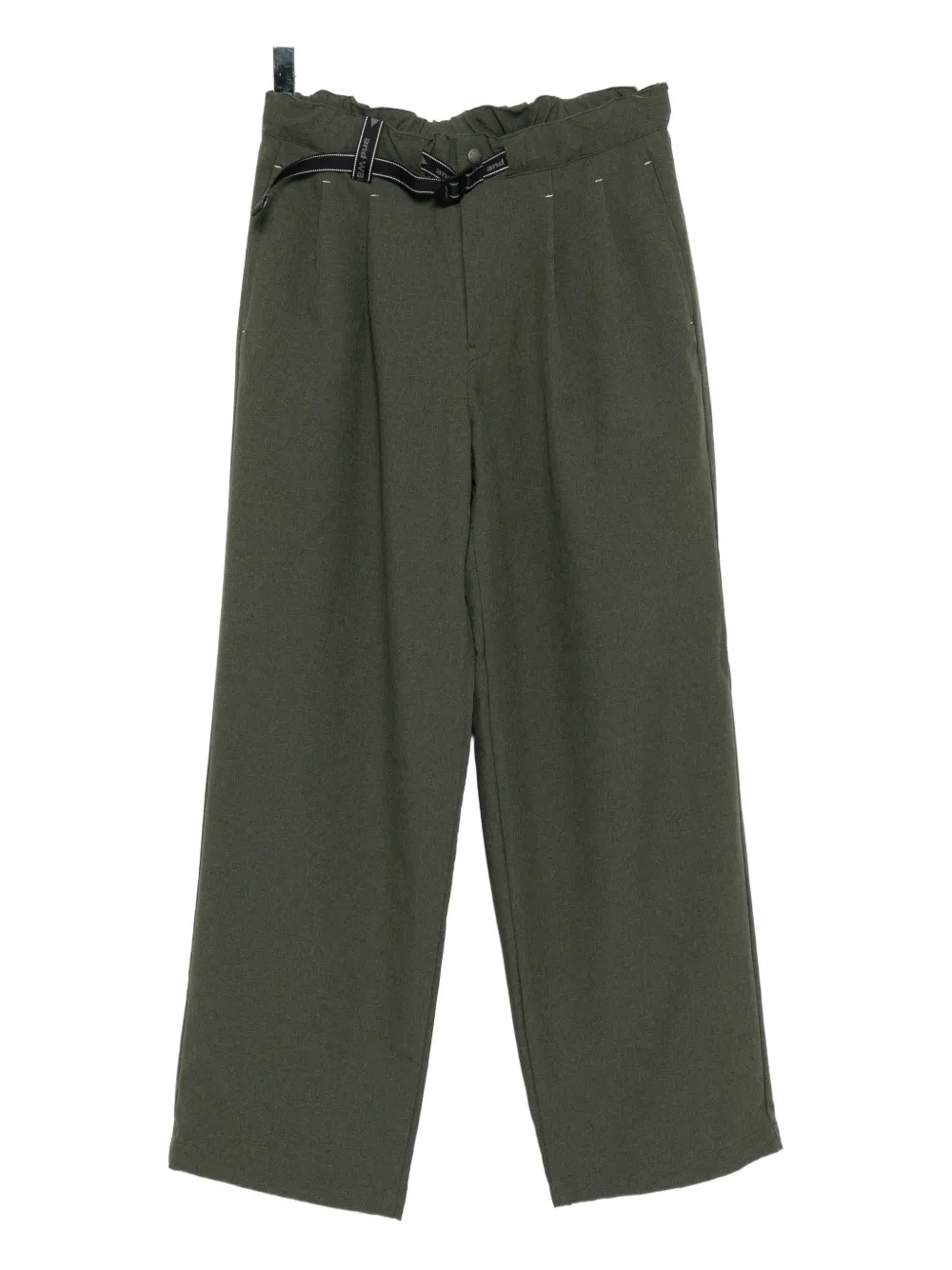 and Wander belt twill wide trousers | Green | Image 1