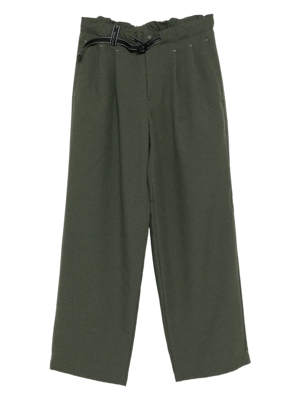 and Wander belt twill wide trousers | Green | Image 1