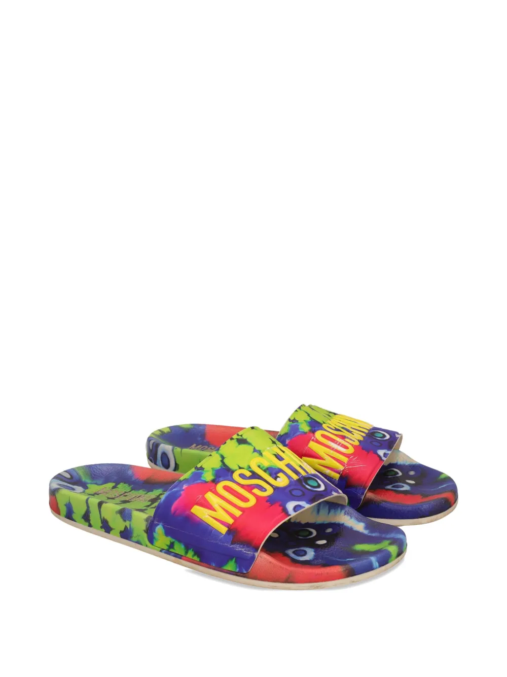 Moschino Pre-Owned logo-strap tie-dye slides | Image 2