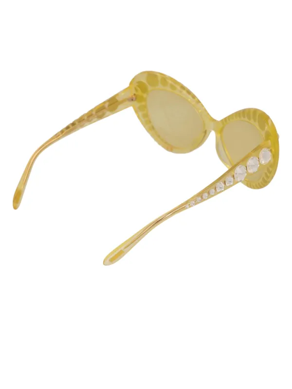Moschino Pre-Owned crystal-embellished Sunglasses | Yellow 