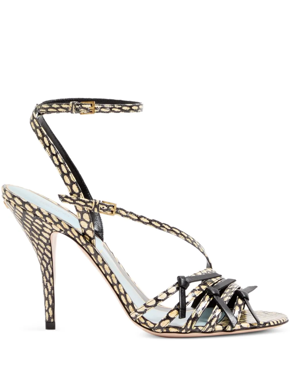 Valentino 100mm Nodine Elaphe Strap-detailed Sandals In Multi