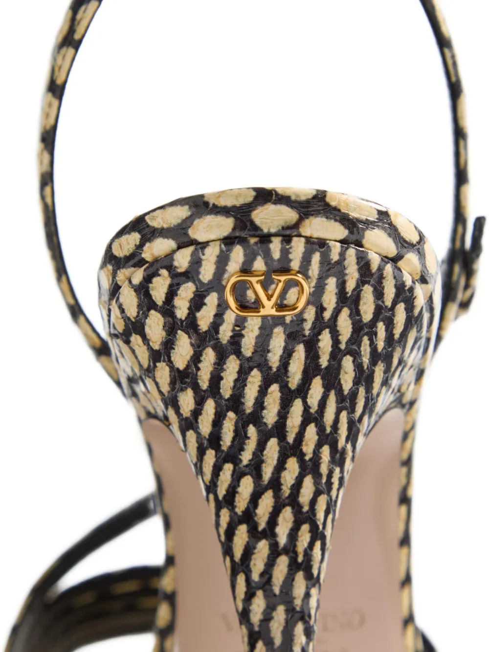 Valentino 100mm Nodine Elaphe Strap-detailed Sandals In Multi