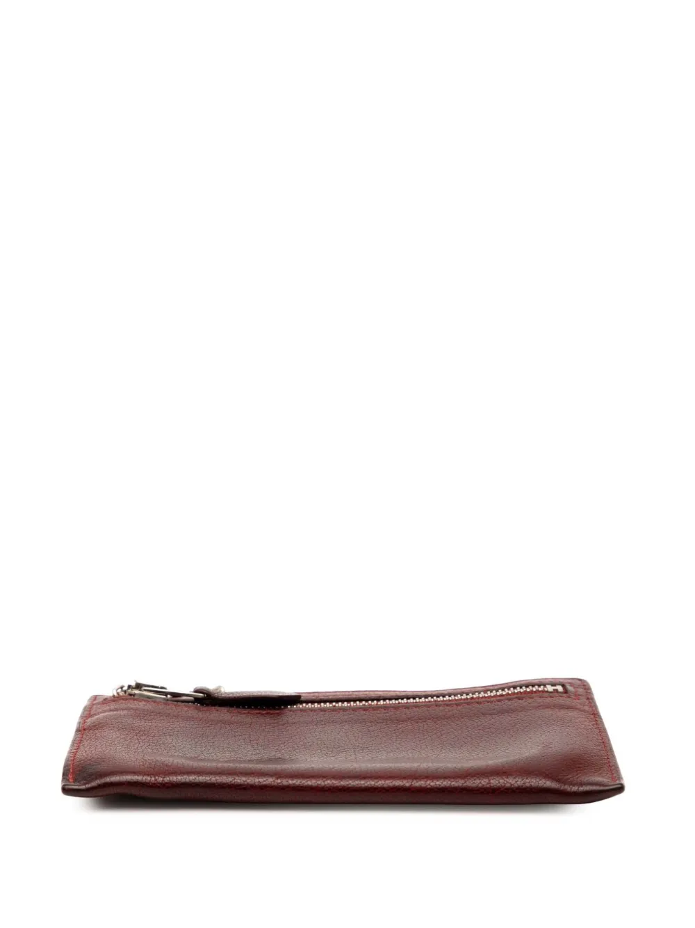 HERMES Pre-owned 2008 Leather Zip Purse Coin Pouch In Red