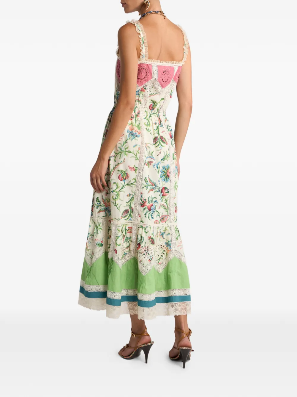 ETRO Midi-jurk met bloemenprint Beige