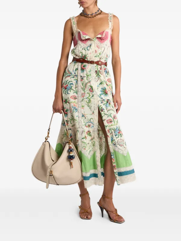 etro floral midi dress ETRO floral-print Midi Dress | Neutrals