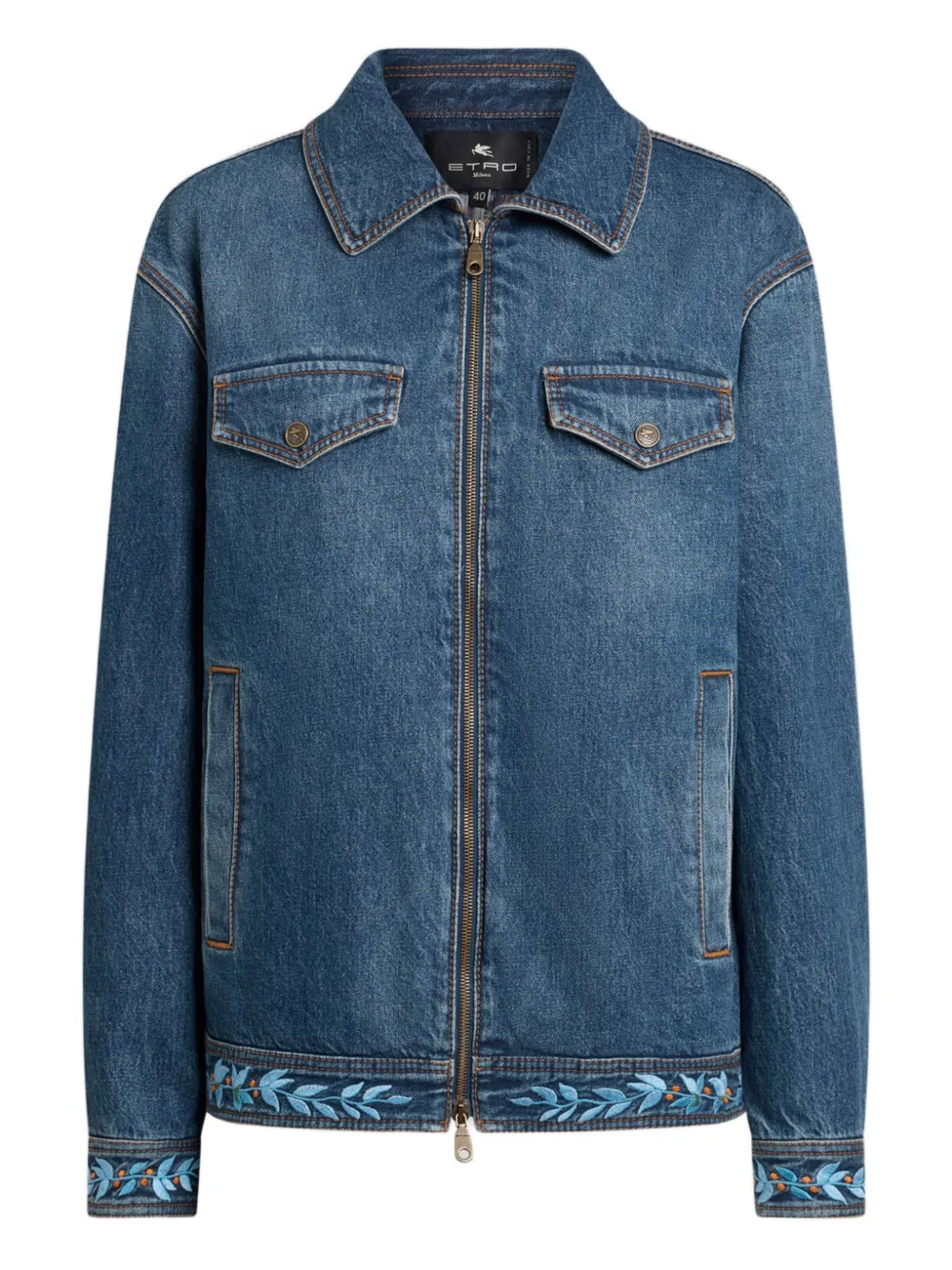 ETRO Giacca denim con zip - Blu