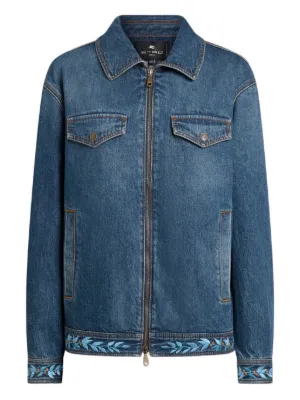 ETRO フローラル クロップド ジャケット | ブルー | FARFETCH JP