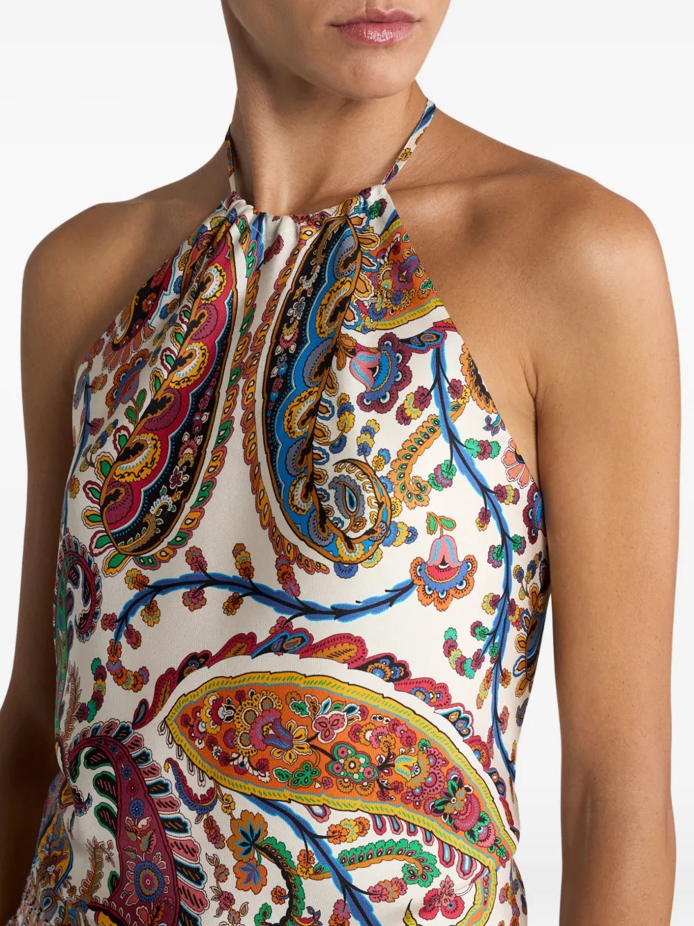 floral paisley halterneck blouse
