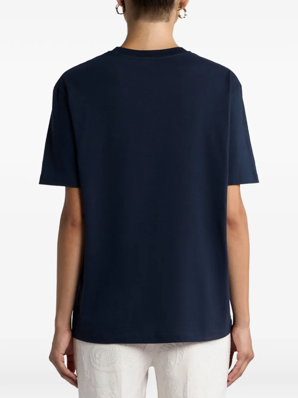  Etro T-shirt à Logo Brodé - Bleu 