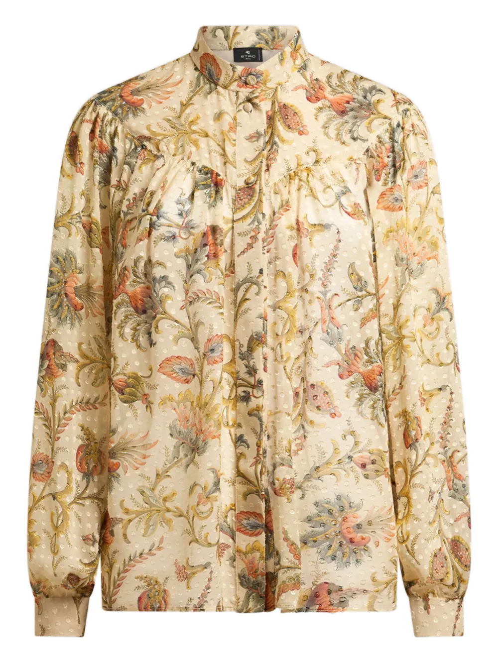 ETRO dotted-effect floral top - Toni neutri