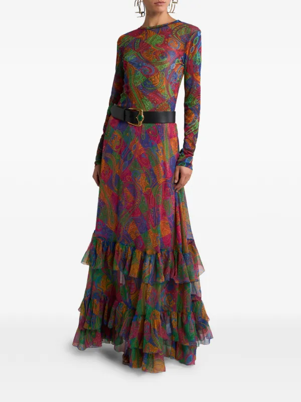 ETRO ペイズリー シルクスカート | ピンク | FARFETCH JP