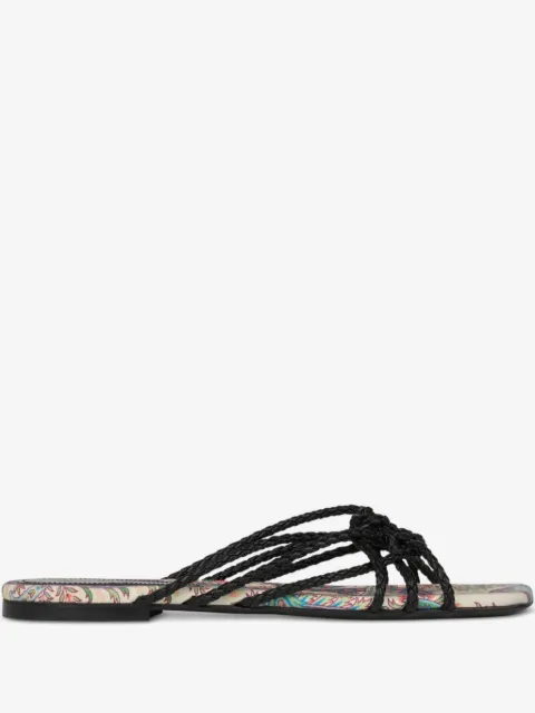 ETRO sandales en cuir à motif cachemire