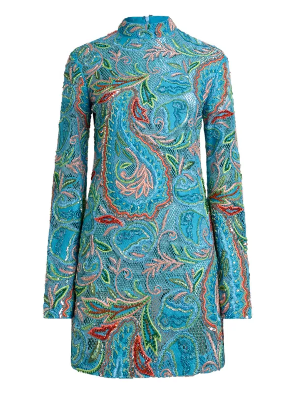 etro crochet dress ETRO Fringed crochet-knit dress