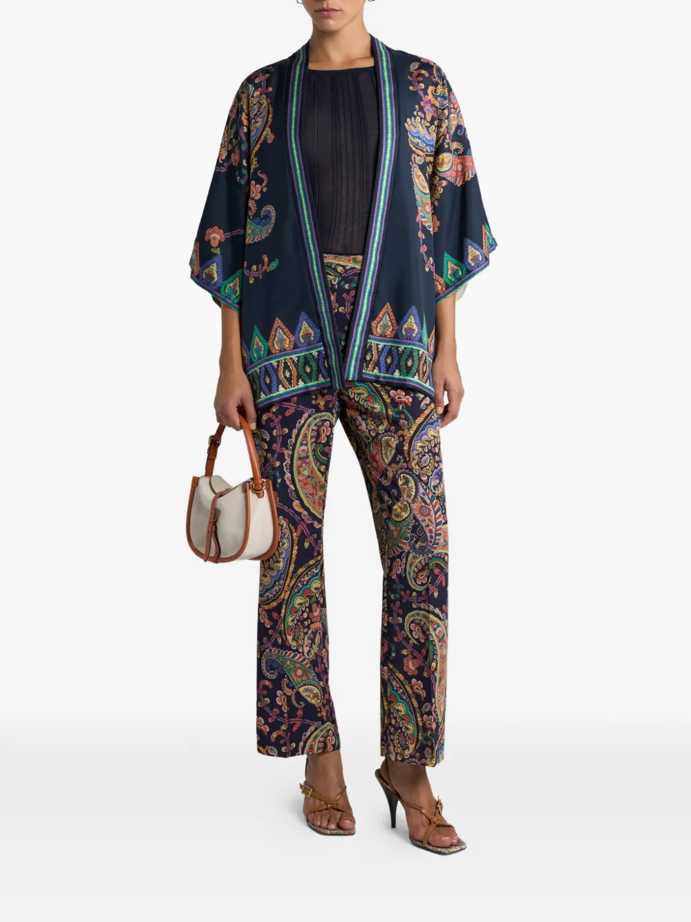 ETRO Bootcut broek met paisley-print - Blauw
