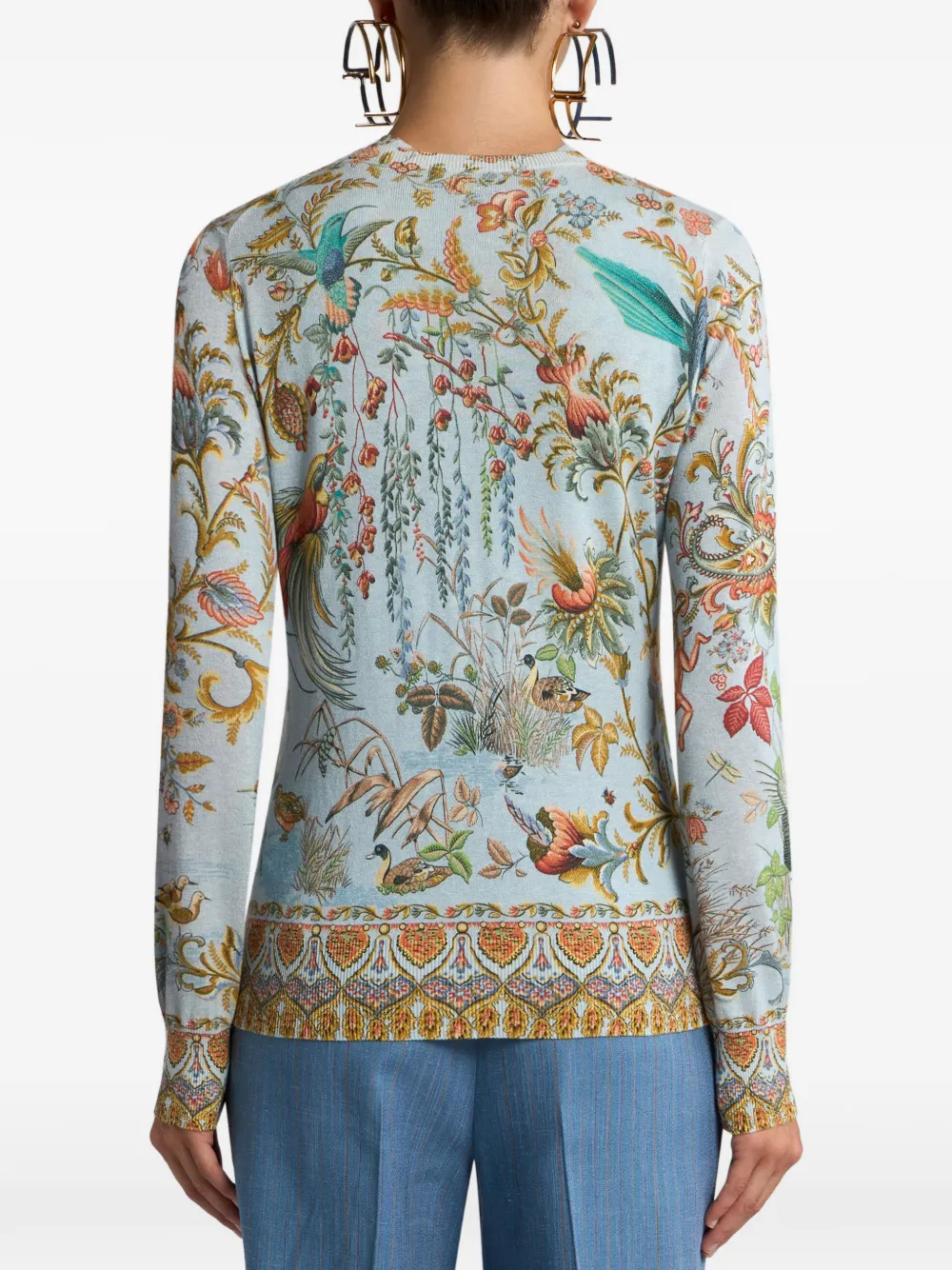 Etro Embellished-motif Cardigan In Blue