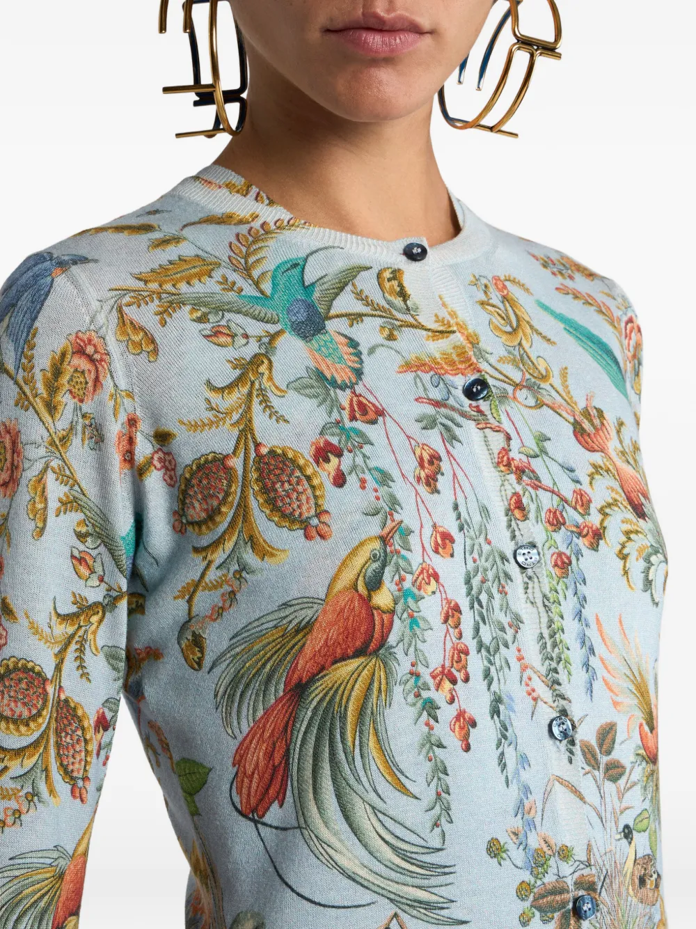 Etro Embellished-motif Cardigan In Blue