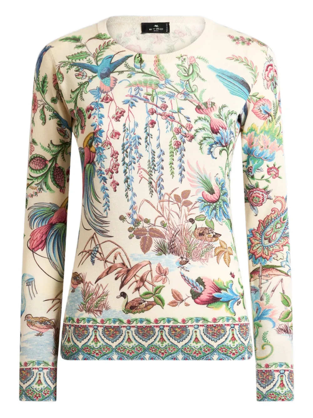 ETRO flora fauna motif top - Nude
