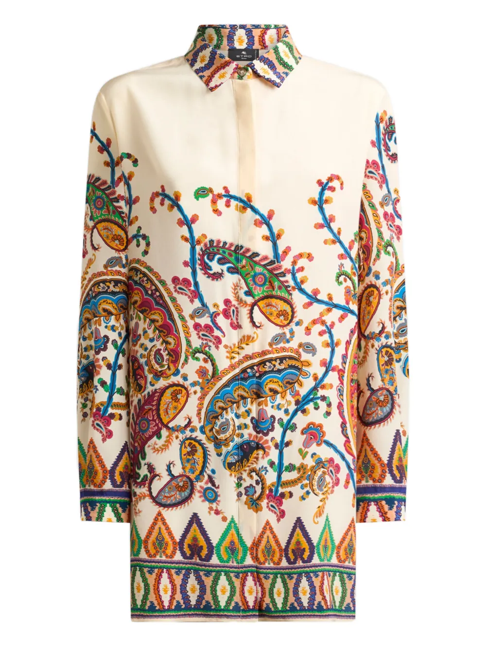 ETRO floral paisley print silk shirt - Toni neutri