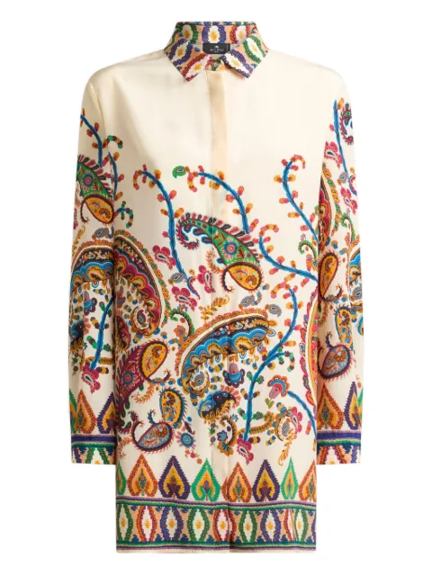 ETRO floral paisley print silk shirt