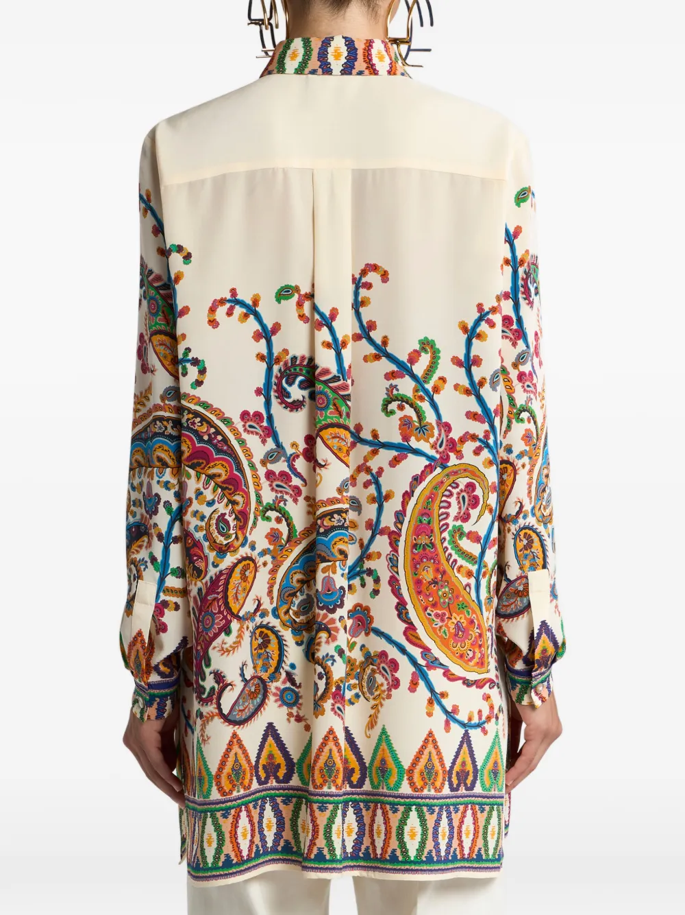  Etro Floral Paisley Print Silk Shirt - Neutrals 