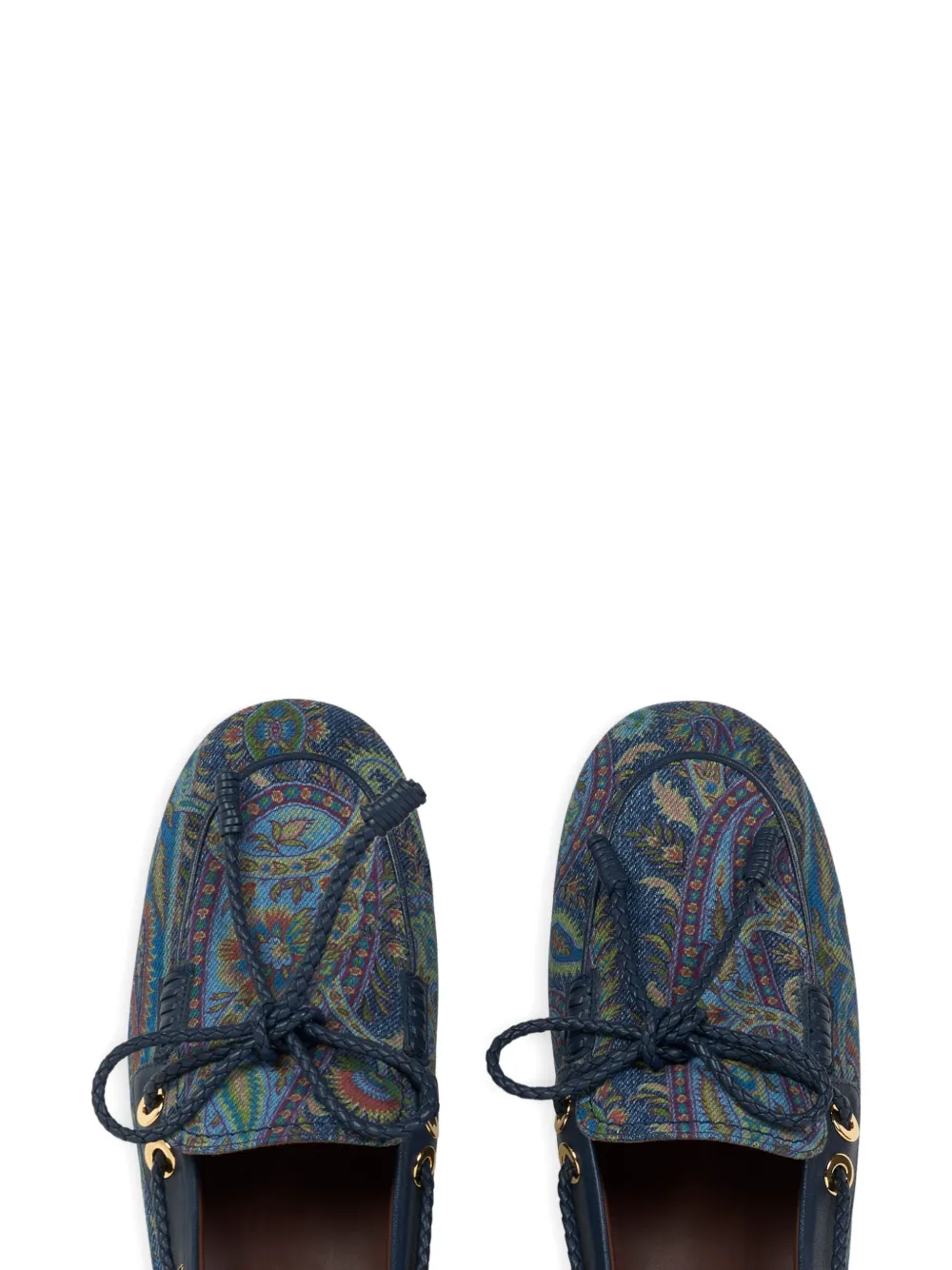 ETRO Loafers met paisley-print Blauw