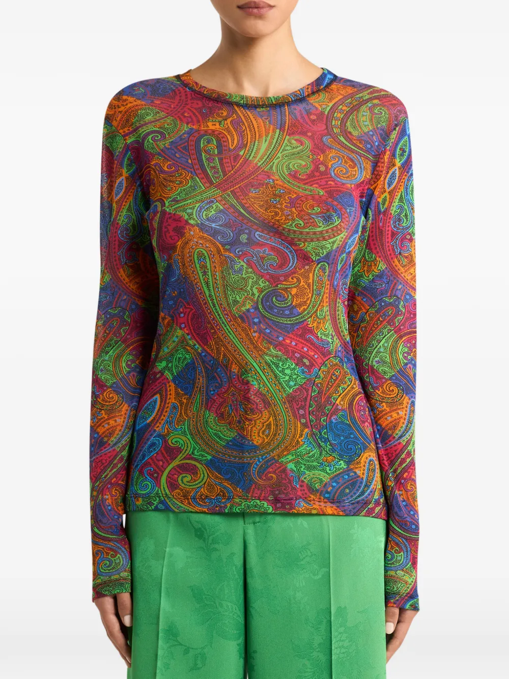 Etro Geometric Paisley-pattern Top In Red