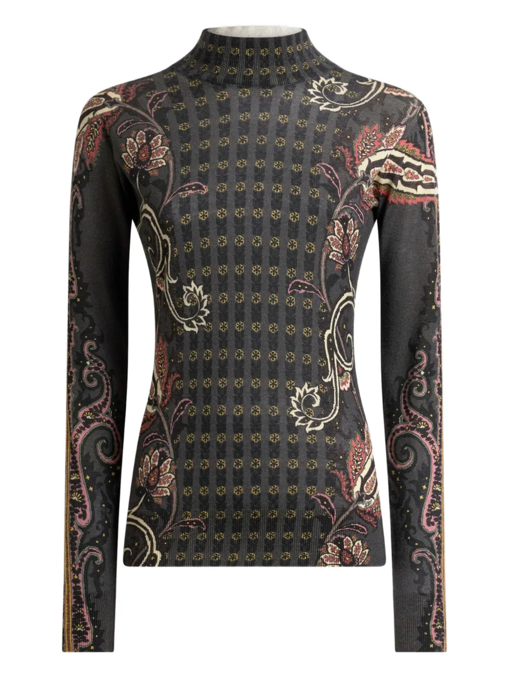 ETRO paisley-motif turtleneck top - Nero