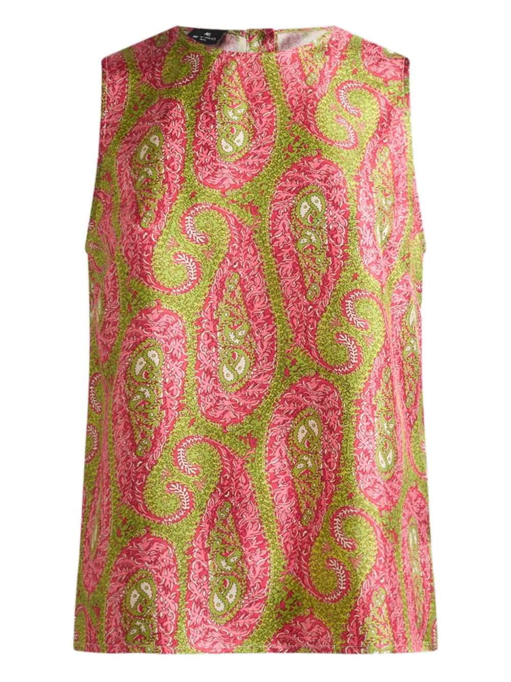 ETRO paisley foliage motif twill top - Rosa