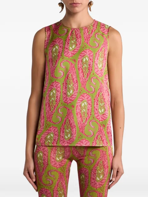 ETRO twill top with Paisley foliage motif